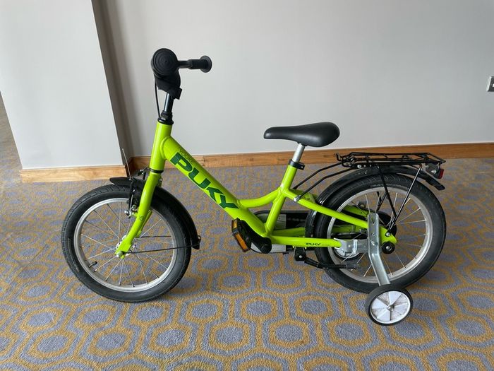 PUKY YOUKE 16 Inch Kids Bike with Helmet Lock and Training Wheels