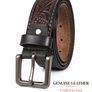 Unisex Genuine Leather Tooled Belt Vintage Floral Western Leather Belt Image 10