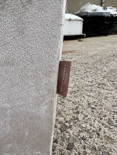 Grey velvet low accent chair (Kelly Hoppen interior designer)