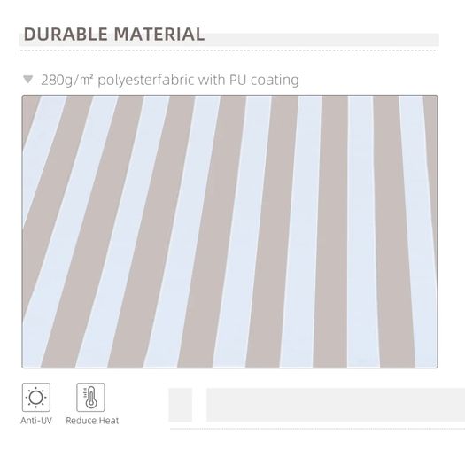 10' x 8' Manual Retractable Sun Shade Patio Awning