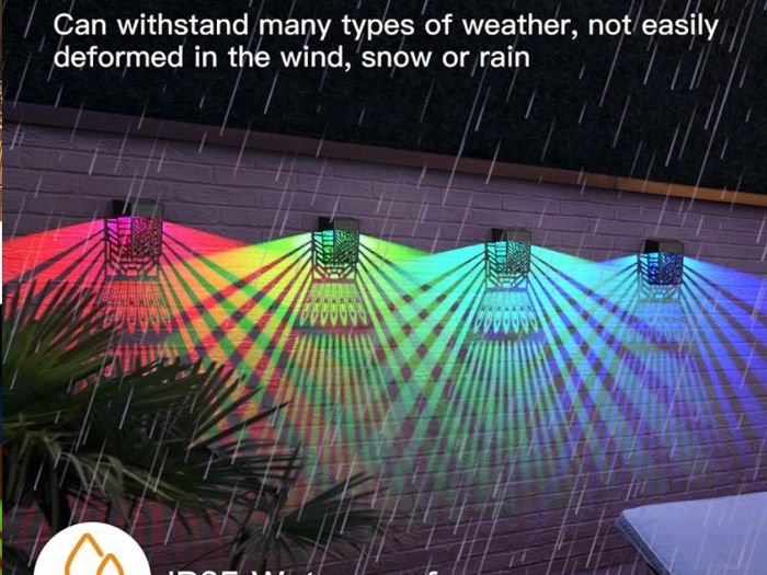 Solar Fence Lights, 6 Pack Garden Solar Fence Lights with Warm White and Multi-Colour Changing Modes