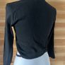 Cardigan top Next wrap around black embroidered flowers women size 10 Image 6
