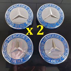 (x 2 sets) Mercedes Centre Caps (Light Blue) FREE POST
