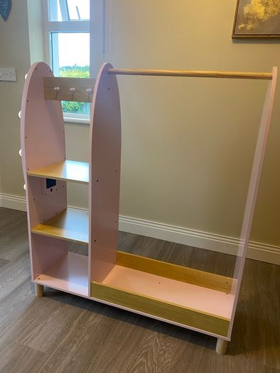 wooden dress up rack with lights