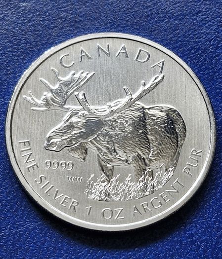 2012 Canada 5 Dollar Silver Moose  1oz Wildlife Series