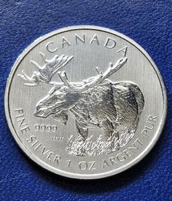 2012 Canada 5 Dollar Silver Moose  1oz Wildlife Series
