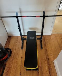 Foldable bench and Barbell