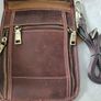 Cowhide Leather Shoulder Chest Bag, with Clip for Belt Image 6