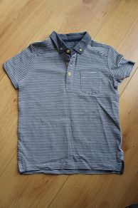 Boys Navy Stripe Polo T-shirt