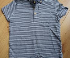Boys Navy Stripe Polo T-shirt