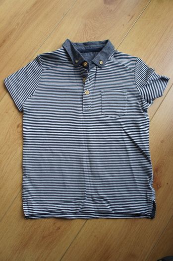 Boys Navy Stripe Polo T-shirt