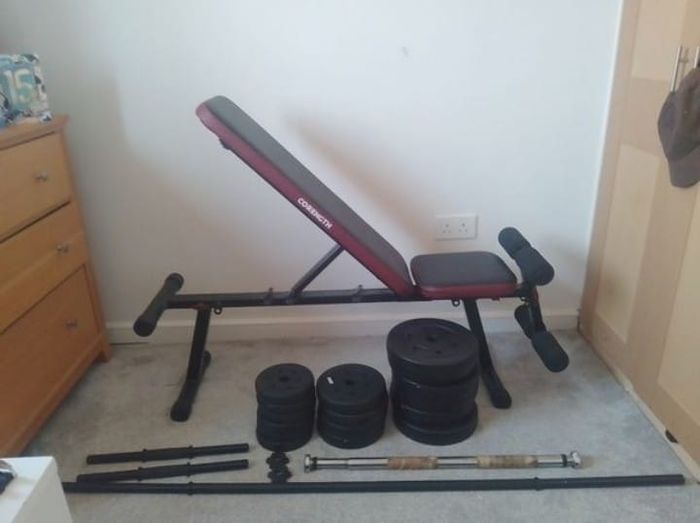 Full weight set and bench