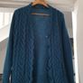 IrelandsEye teal wool cable knit cardigan size xl Image 8