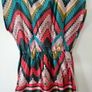 Multi coloured v neck dress Image 2