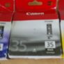3 Canon PIXMA Ink Cartridges Genuine Original Cannon Cartridges 1 Black 35 and 2 Colour 36 New Sealed Image 2