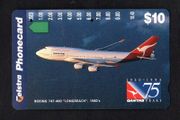 1995 Australia 10 Qantas Boeing 747 Longreach 1980 (Anritsu) Phone card