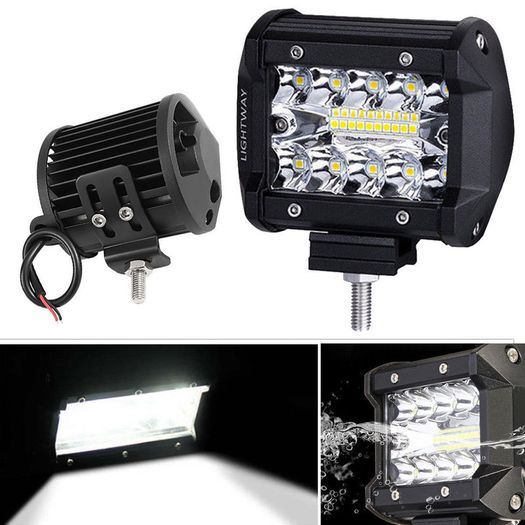 1x 4" Inch 60W 20LED Spot Fog Work Light Flood Spot Combo Off-road Driving Fog Lamp Boat Quad Jeep Truck Tractor Van