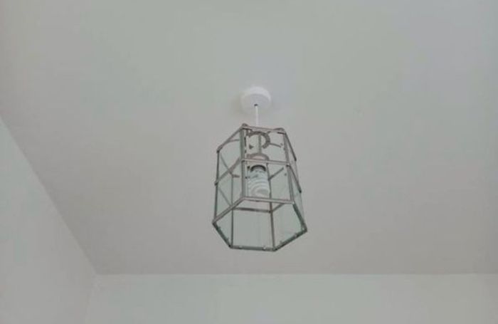 2 Chrome glass panel chandeliers both for 30 euro.