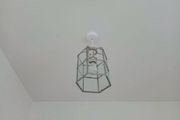 2 Chrome glass panel chandeliers both for 30 euro.