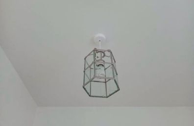 2 Chrome glass panel chandeliers both for 30 euro.