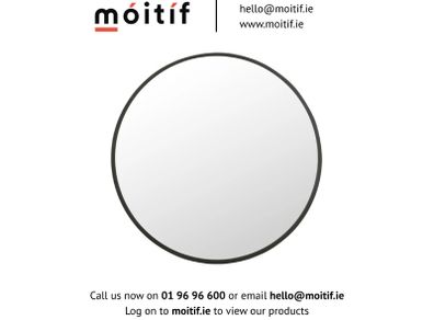 Ivanna Matt Black Round Mirror - Extra Large