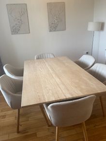 Travertine Dining Table and 6 Chairs