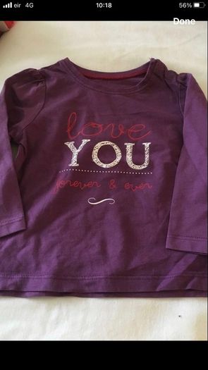 Girls stunning long sleeve top 6/9 mths