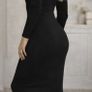 Sexy Black Midi Dress Size M/L Image 5