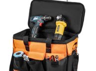 main image for ad 20in Rolling Tool Bag Portable Electrican Repair 17 Pockets Wheeled Folding Large Thick Waterproof Storage Organizer Tote