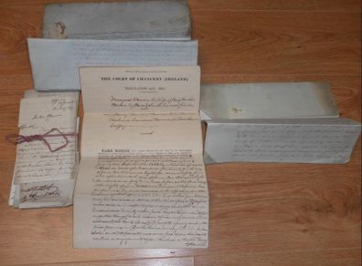 A Collection of Deeds & Correspondence Relating to Llands Formerly Owned By Robert Shaw MP Terenure Dublin Circa 1808-1882.