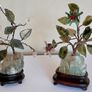 Vintage Chinese Jade Stone Carved Bonsai Trees Image 4