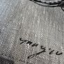 3.2 metres of 61 inch width vintage script linen in greige Image 9