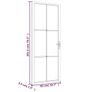 Interior Door 83x201.5 cm Black Matt Glass and Aluminium Image 5