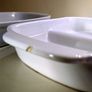 Divided Oval Dish / 2 Section Dish / Cream Ceramic Serving Dish / Bowl Image 2