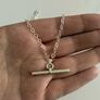 Silver Plated T-bar Necklace Image 6