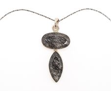 Black Tourmaline Sterling Silver Necklace