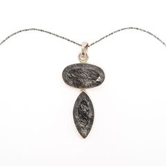 Black Tourmaline Sterling Silver Necklace