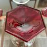 Vintage Luminarc Ruby Red Wine Glass Hexagonal Base Made in France Image 6
