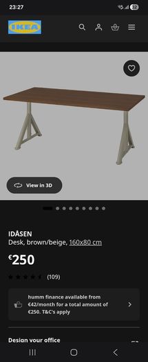 IDASEN Electric sit/stand desk (IKEA 250 Euro)