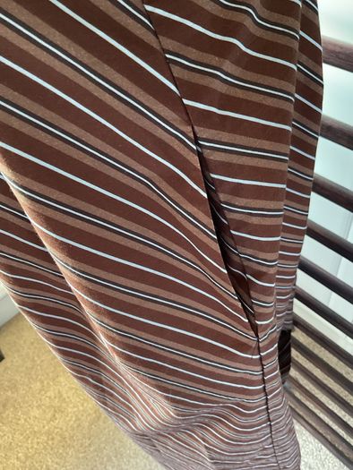 dress brown striped cotton dress with pockets size 12