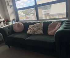Green Crushed velvet couch