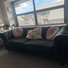 Green Crushed velvet couch