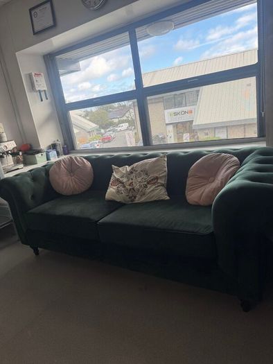Green Crushed velvet couch
