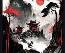 UNOPENED Displate - Red Moon Japan (Metal Poster)
