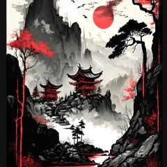UNOPENED Displate - Red Moon Japan (Metal Poster)