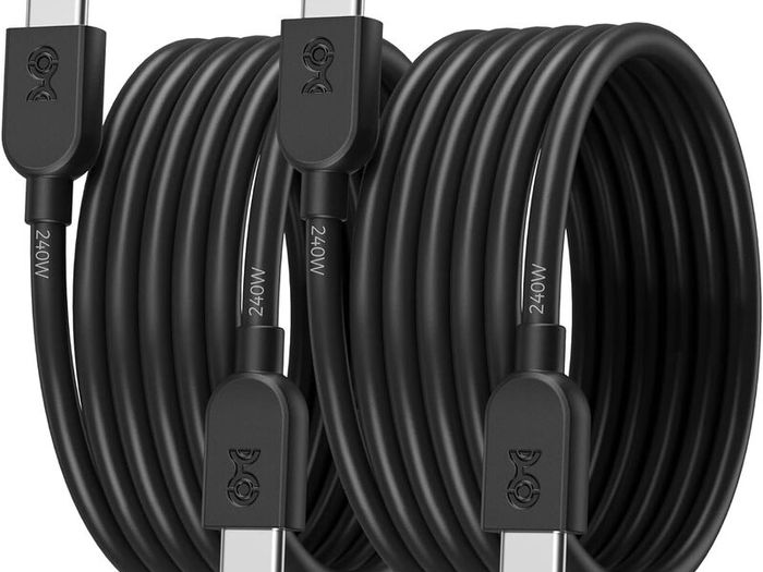 Cable Matters 2-Pack Extreme Flexible 240W USB C Charging Cable 0.9m, Black, for MacBook Pro, iPad Pro, iPhone 15 Pro, Apple Vision Pro (140W USB C Charger Cable, USB C Cable)