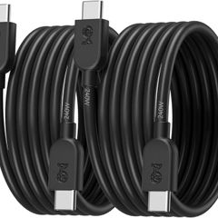 Cable Matters 2-Pack Extreme Flexible 240W USB C Charging Cable 0.9m, Black, for MacBook Pro, iPad Pro, iPhone 15 Pro, Apple Vision Pro (140W USB C Charger Cable, USB C Cable)