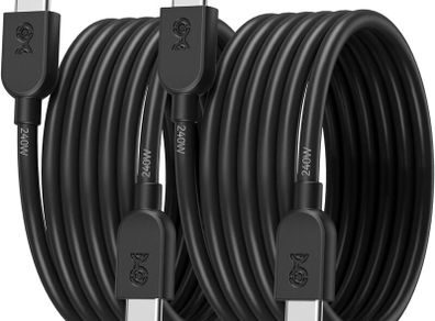 Cable Matters 2-Pack Extreme Flexible 240W USB C Charging Cable 0.9m, Black, for MacBook Pro, iPad Pro, iPhone 15 Pro, Apple Vision Pro (140W USB C Charger Cable, USB C Cable)
