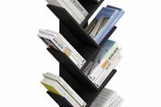 Black Tree Bookshelf, Kids Wooden Bookcase, Rustic Industrial Cube Bookshelves, Slim Tall Book Stand, Free Standing Book Shelf