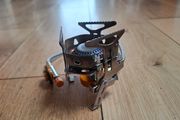 Camping stove - portable, lightweight stove with electric piezo ignition and backup igniter for backpacking, camping, hiking
